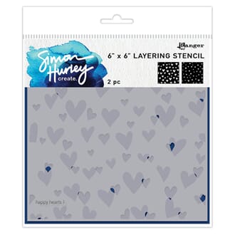 Simon Hurley - Happy Hearts Stencils 6x6 Inch