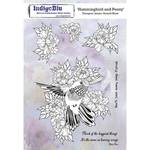 IndigoBlu: Hummingbird and Peony, str 200x140mm, 6/Pkg