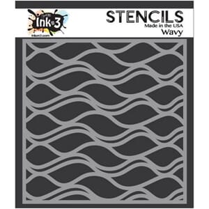 Inkon3: Wavy stencil, str 15.3x15.3 cm, 1 stk