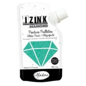 Izink: Turquoise Diamond Glitter Paint, 80 ml