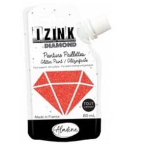 Izink: Red Diamond Glitter Paint, 80 ml