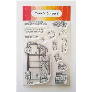 Jane's Doodles: Road Trip Clear Stamps, 4x6 inch