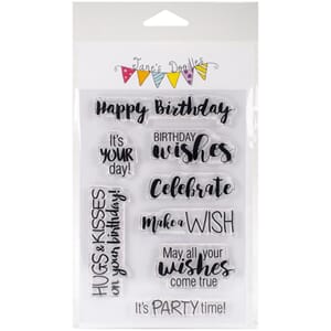 Jane's Doodles: Birthday Wishes Clear Stamps, 4x6
