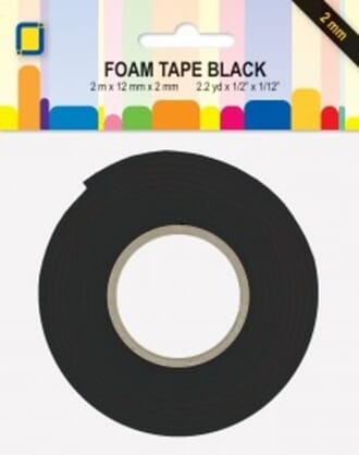 3D-puter - Dbl.sidig 3D-tape, black, str 12 mm, 2 meter