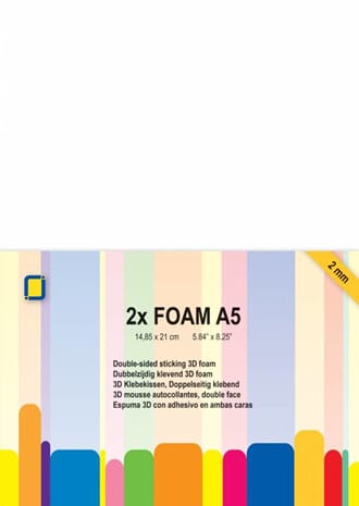 Dbl.sidig 3D Foam, A5, 2mm, 2 stk