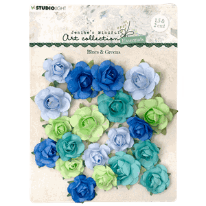Studio Light - Blues & Greens Essentials Paper Flowers