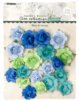 Studio Light - Blues & Greens Essentials Paper Flowers