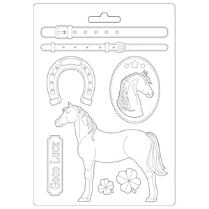 Stamperia - Soft Mould A4 Standing Horse, Romantic Horses