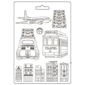 Stamperia - Transports Art of Travelling Soft Mould A4