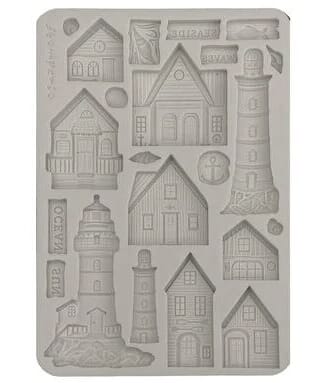 Stamperia - Silent Sea A5 Silicon Mould Houses and Lighthous