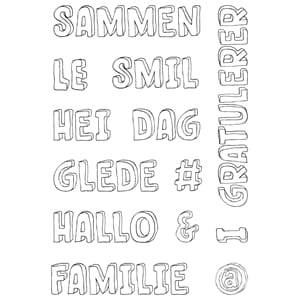 Kaboks - Sammen og andre enkeltord Clear Stamps