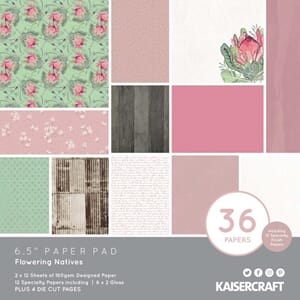 Kaisercraft: Flowering Natives Paper Pad, 6.5x6.5, 40/Pkg