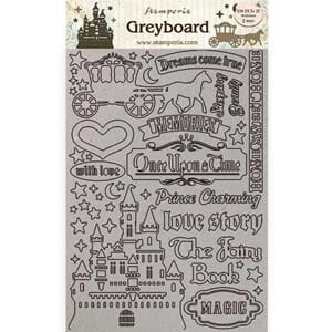 Stamperia: Greyboard A4 Sleeping Beauty castle
