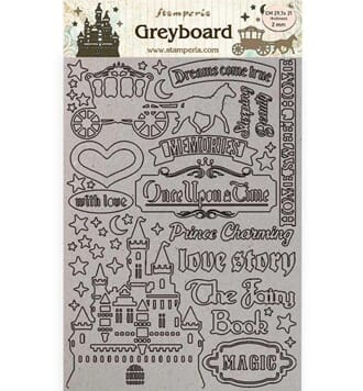Stamperia: Greyboard A4 Sleeping Beauty castle