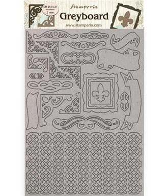 Stamperia: Greyboard A4 Sleeping Beauty frames