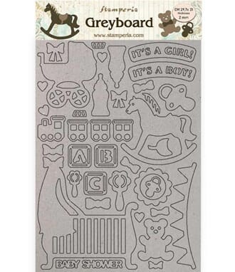 Stamperia: Greyboard A4 Sleeping Beauty baby