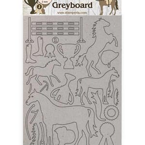 Stamperia: Greyboard A4 Romantic Horses trophy