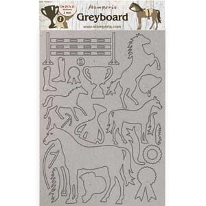 Stamperia: Greyboard A4 Romantic Horses trophy