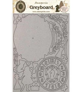Stamperia: Greyboard A4 Alice clock