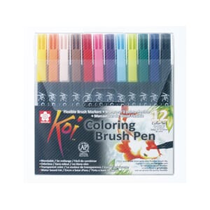 Sakura KOI Coloring Brush Pen - Sett 12 farger