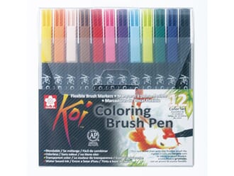 Sakura KOI Coloring Brush Pen - Sett 12 farger