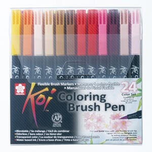 Sakura KOI Coloring Brush Pen - Sett 24 farger