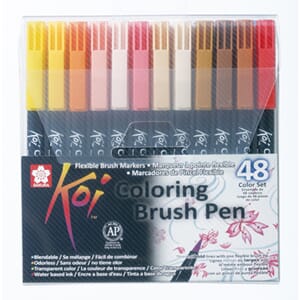 Sakura KOI Coloring Brush Pen - Sett 48 farger