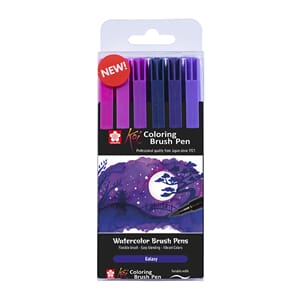 Sakura KOI Coloring Brush Pen - Galaxe Sett 6 farger