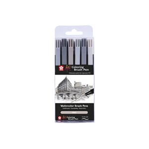 Sakura KOI Coloring Brush Pen - Urban Sett 6 farger