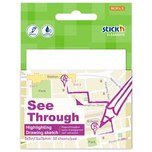 Clearnote - Hvit, str 76x76mm, 50 ark