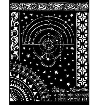 Stamperia - Alchemy Planet chart Thick Stencil