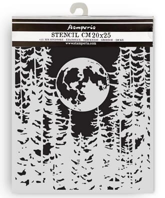 Stamperia - Herbarium Silvae Thick Stencil Moon in the Fores