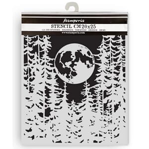 Stamperia - Herbarium Silvae Thick Stencil Moon in the Fores