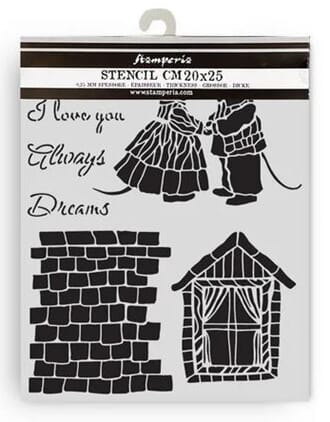 Stamperia - Family Thick Stencil 20x25cm House and Mice