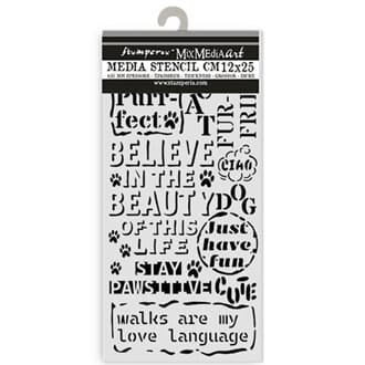 Stamperia - Furry Friends Thick Stencil 12x25cm Quotes Patte