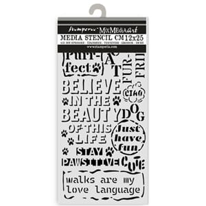 Stamperia - Furry Friends Thick Stencil 12x25cm Quotes Patte