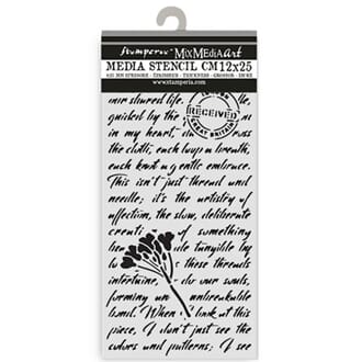 Stamperia - Quiet Days Thick Stencil 12x25cm Manuscript