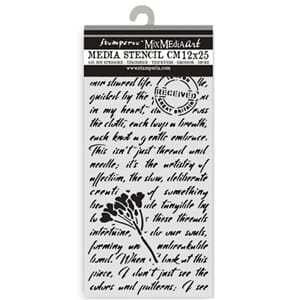 Stamperia - Quiet Days Thick Stencil 12x25cm Manuscript