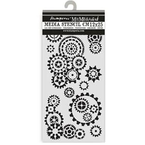Stamperia - Gear up for Christmas Thick Stencil 12x25cm Gear