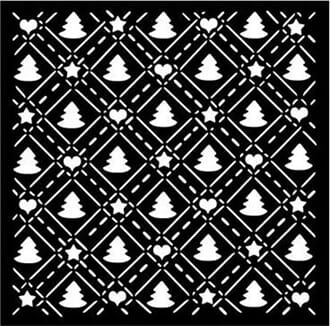 Stamperia - Candy Christmas Thick Stencil 18x18cm Tree Patte