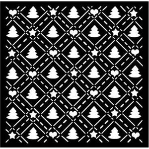 Stamperia - Candy Christmas Thick Stencil 18x18cm Tree Patte