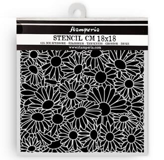 Stamperia - Daisy Art Thick Stencil 18x18cm Daisies Pattern
