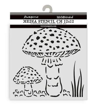 Stamperia - Whispering Woods Thick Stencil 12x12cm Mushrooms