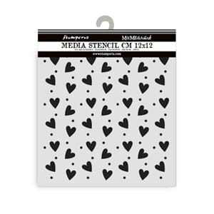 Stamperia - Family Thick Stencil 12x12cm Heart Texture