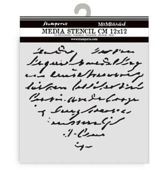 Stamperia - Family Thick Stencil 12x12cm Heart With Writing