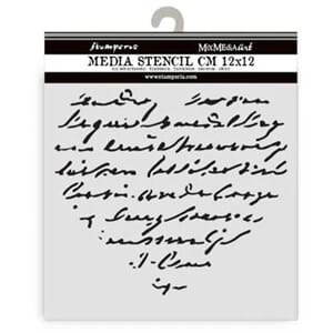Stamperia - Family Thick Stencil 12x12cm Heart With Writing