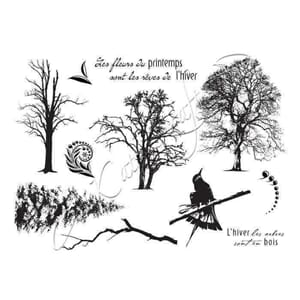 Katzelkraft: Arbres Hiver Rubberstamps