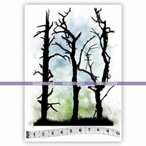 Katzelkraft: Arbres silhouettes Rubberstamps, 1/Pkg