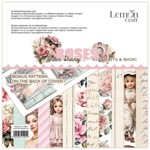 LemonCraft - Dear Diary Roses Elements & Basics 8x8 Inch Pap