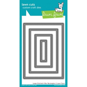 Lawn Fawn: Large Stitched 4 Bar Rectangles Custom Craft Die